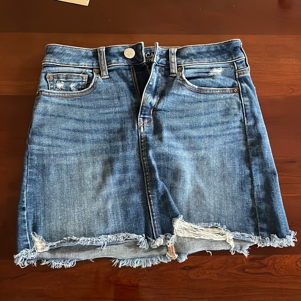 American eagle jean mini skirt